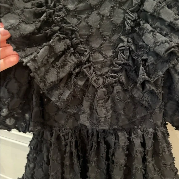 Petite Amalie Elegant Black Ruffled Dress